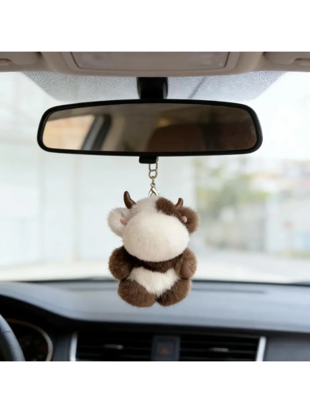 Cute Plush Cow Keychain | Soft Animal Key Chain for Bags & Car Keys | Perfect